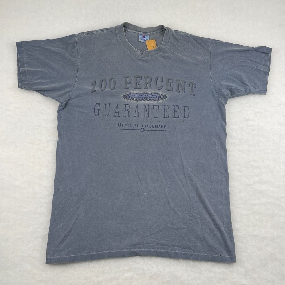 Vintage 90s Pepsi Tshirt Single Stitch 100 Percent Guaranteed Size XL Faded Wash - Picture 4 of 7